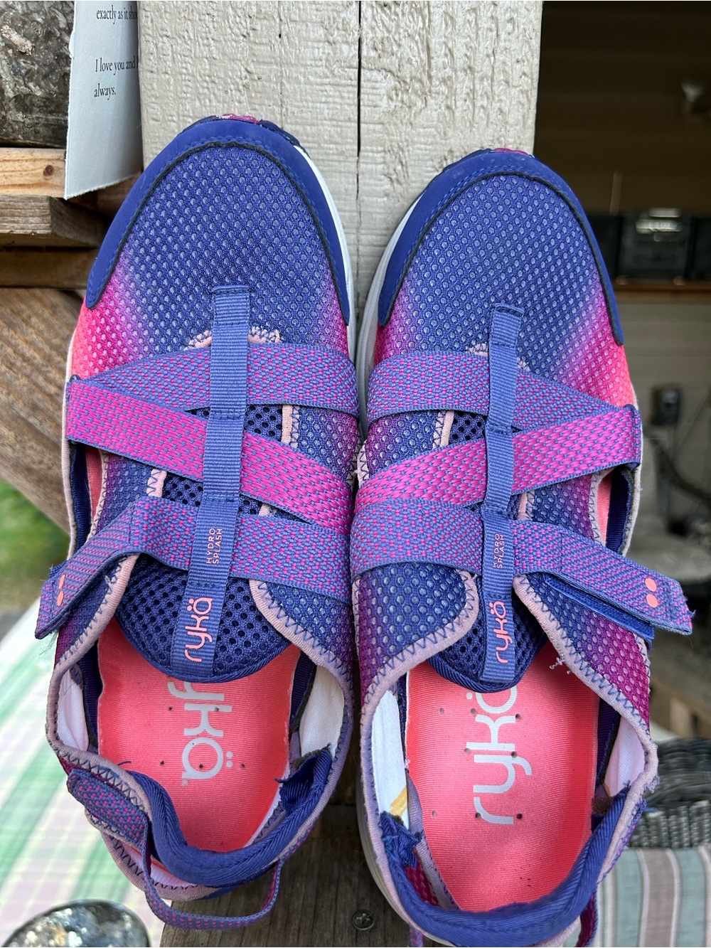 Ryka mesh sneakers,straps /velcro Sz 8